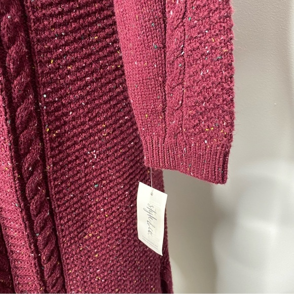 Style & Co Burgundy Duster Cardigan - Picture 9 of 14